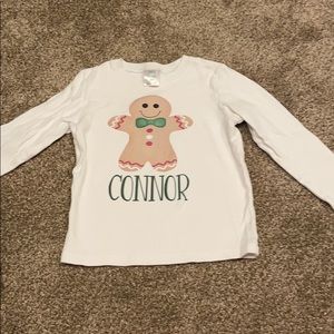 Boys long sleeve gingerbread man shirt
